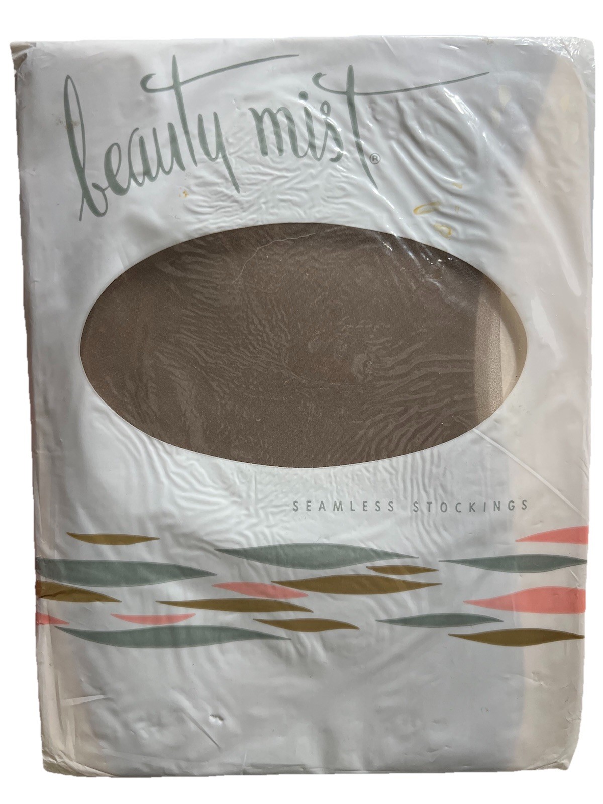 Vintage New Beauty Mist Taupe 9 Med Seamless Stockings