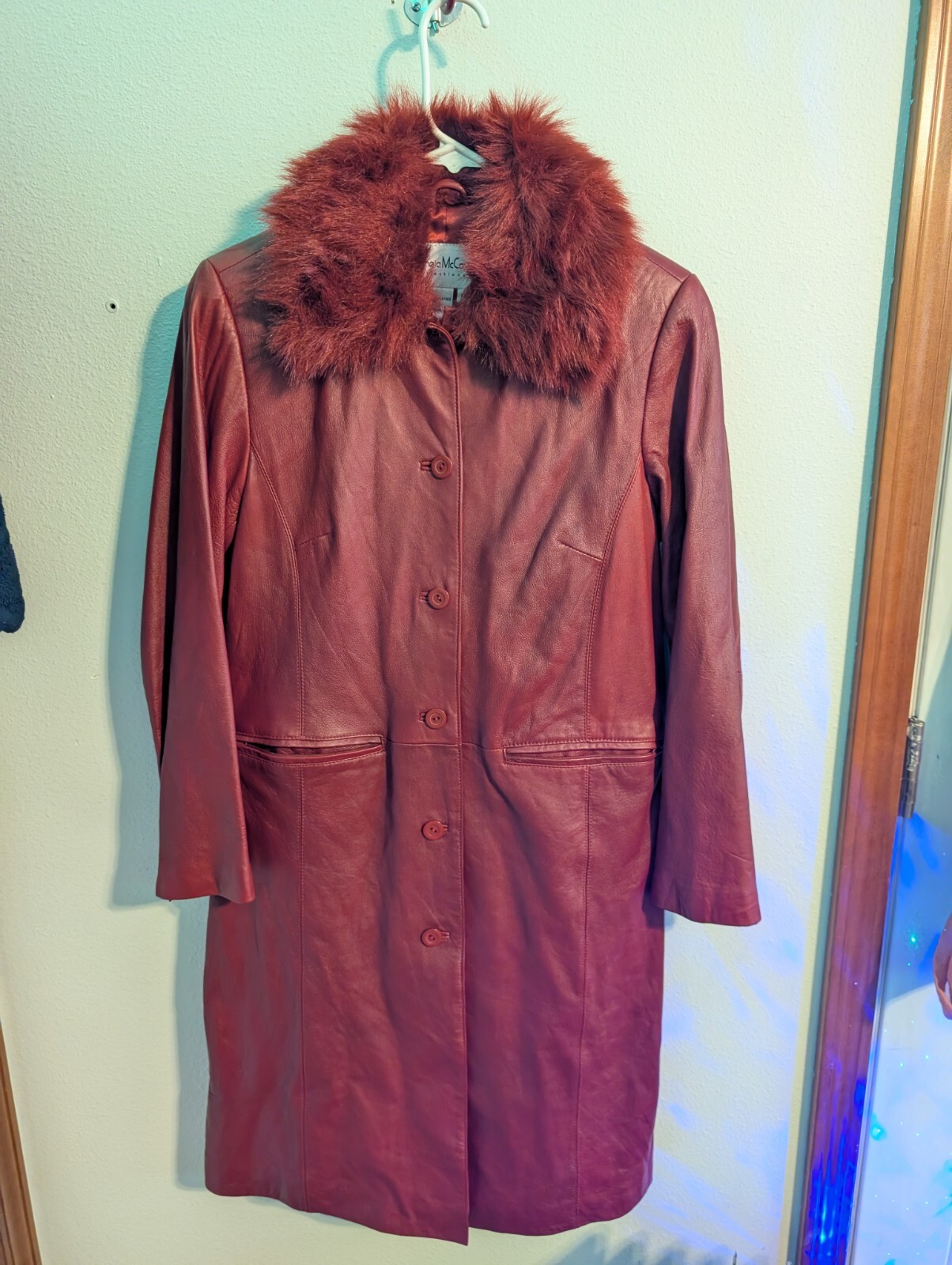 Pamela mcCoy Leather Coat