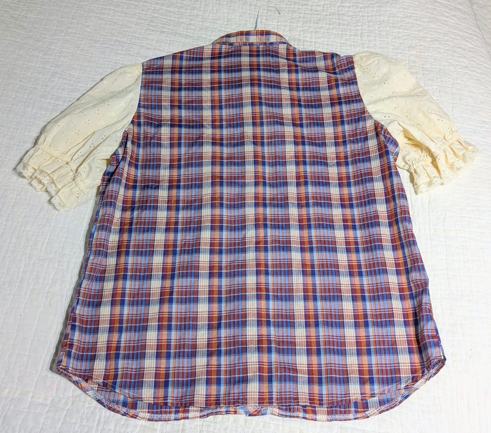 RARE Vintage Jeri Bee Western Shirt Women’s XL Plaid Lace Fringe Pearl Buttons