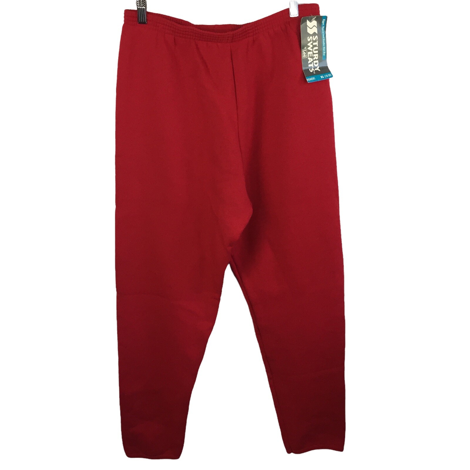 Vintage Women’s Lee Sturdy Sweats Sweatpants Fleece XL 18-20 Red High Rise NWT