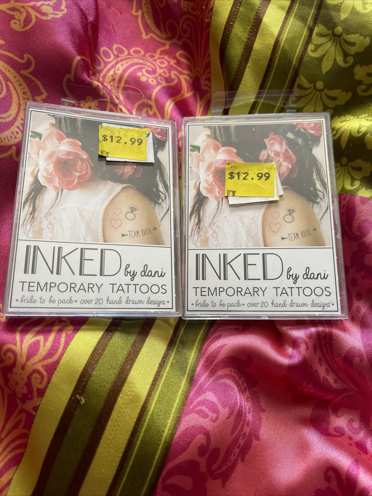 Lot Of 2 One Size Fits Most Womens The Bride To Be Temporary Tattoo Pack