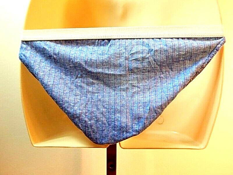 US Vintage 1980 90 Jaguar Blue Red Stripe String Strap Panties Underwear Retro S