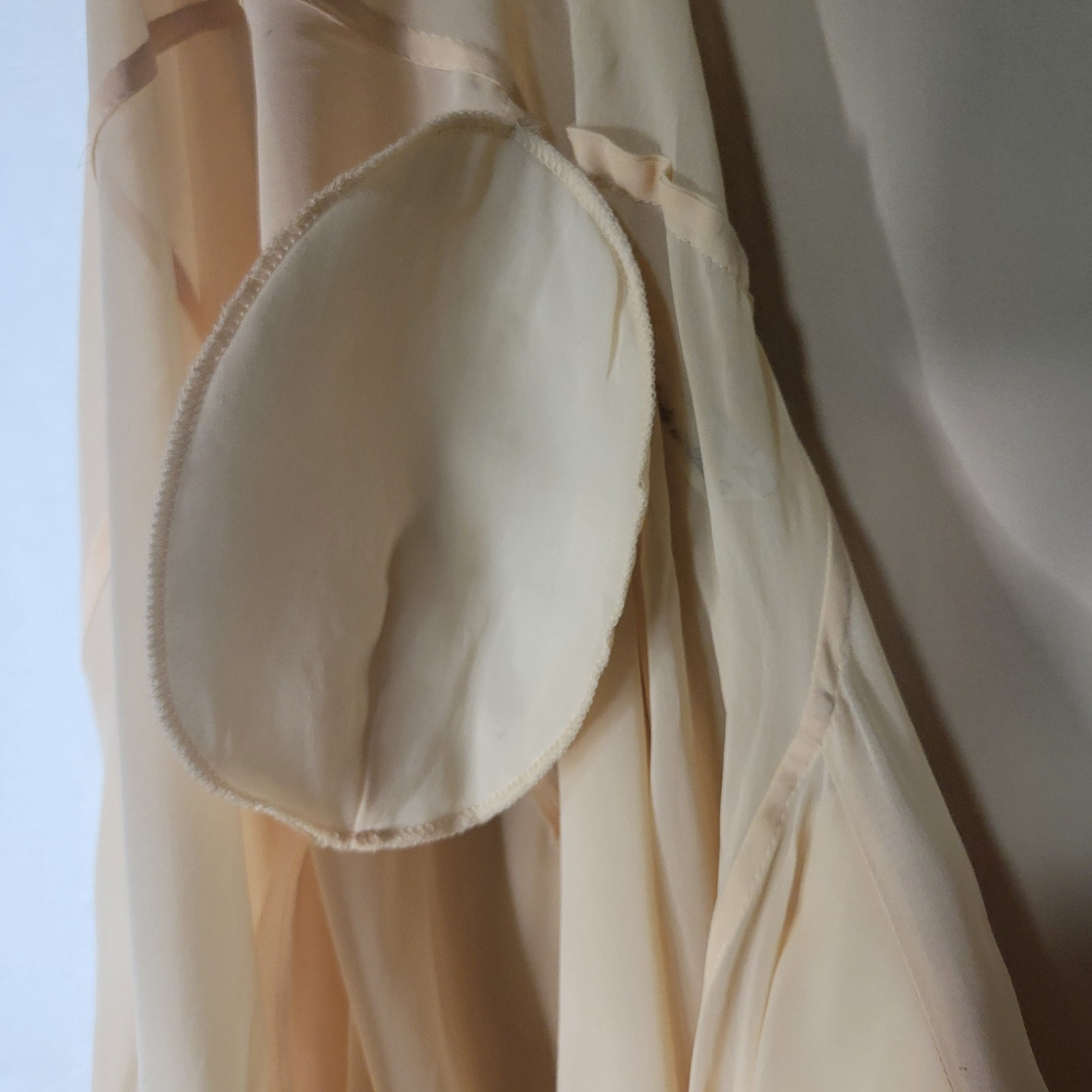 VTG Olmar Retro Shift Dress & Sheer Duster Peach Sz 44 Measurements in Descrip
