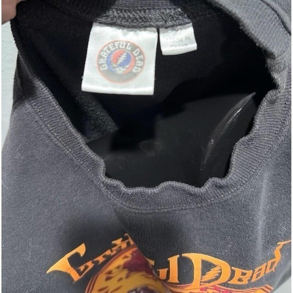 Grateful Dead Sweatshirt Mens Small Black Bertha Skull Roses Graphic Pullover