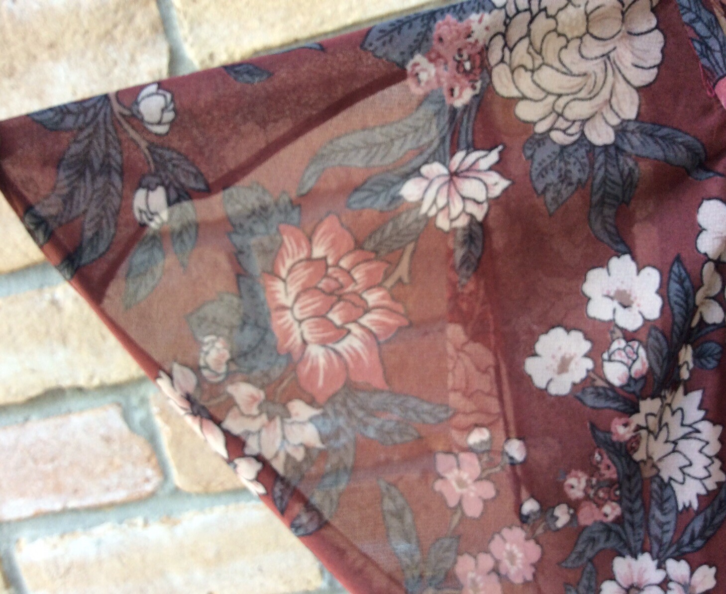 VTG 70s Tracy Floral Earth Tones Secretary Dress XS? Cape Flutter Disco 25″W