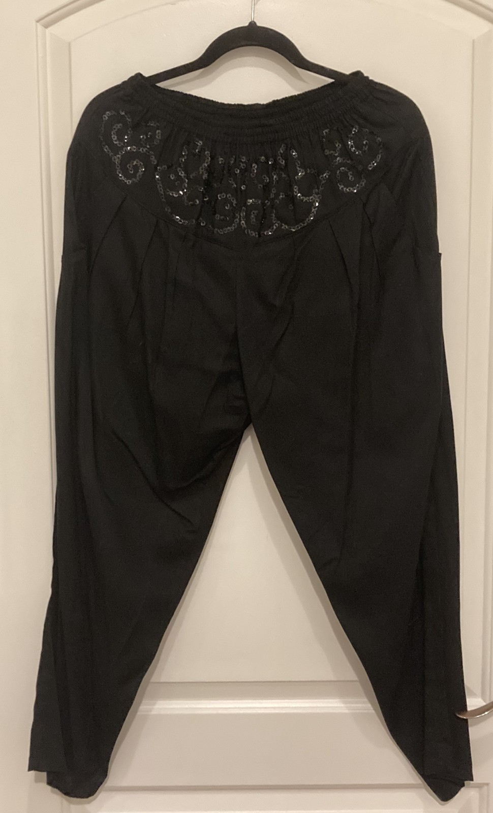 Vintage 1940s Women’s Amber Trading Brand Black Sequin Harem Pants Size L