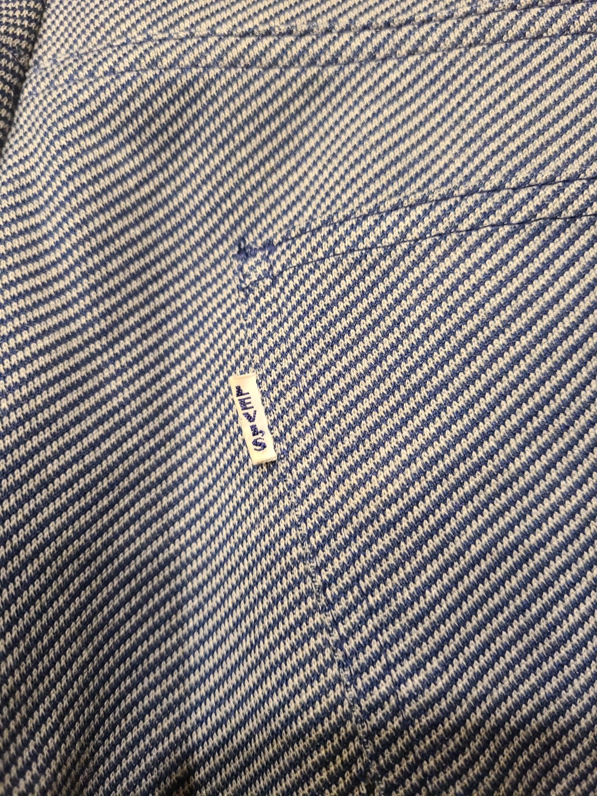 Vintage Levi’s for Gals, White Tag big “E”, Rare navy herringbone, Immaculate