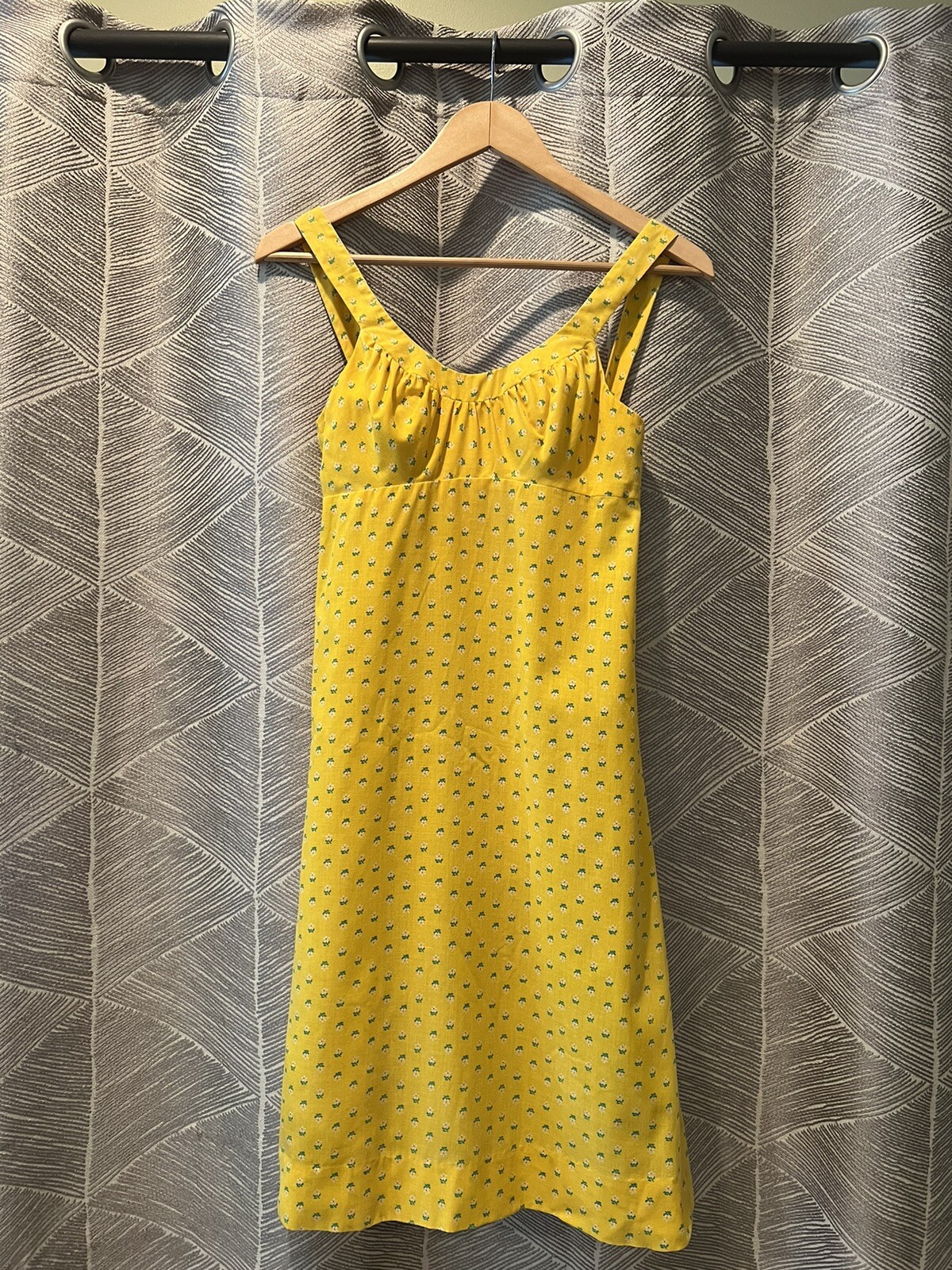 Vintage Sundress By Nalii Honolulu Yellow W/White Flowers