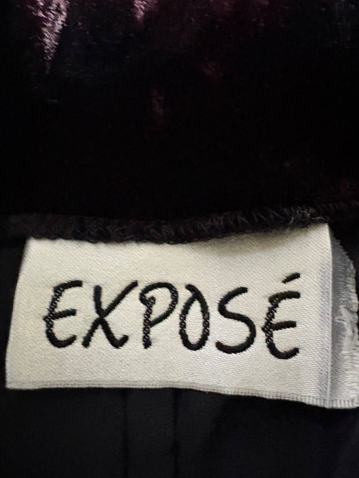 Expose Skirt Womens Small Vintage Black Velvet Knee Length