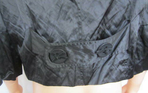 Vintage V Cristina Womens Jacket Large Black 3/4 Sleeves Polyester & Cotton