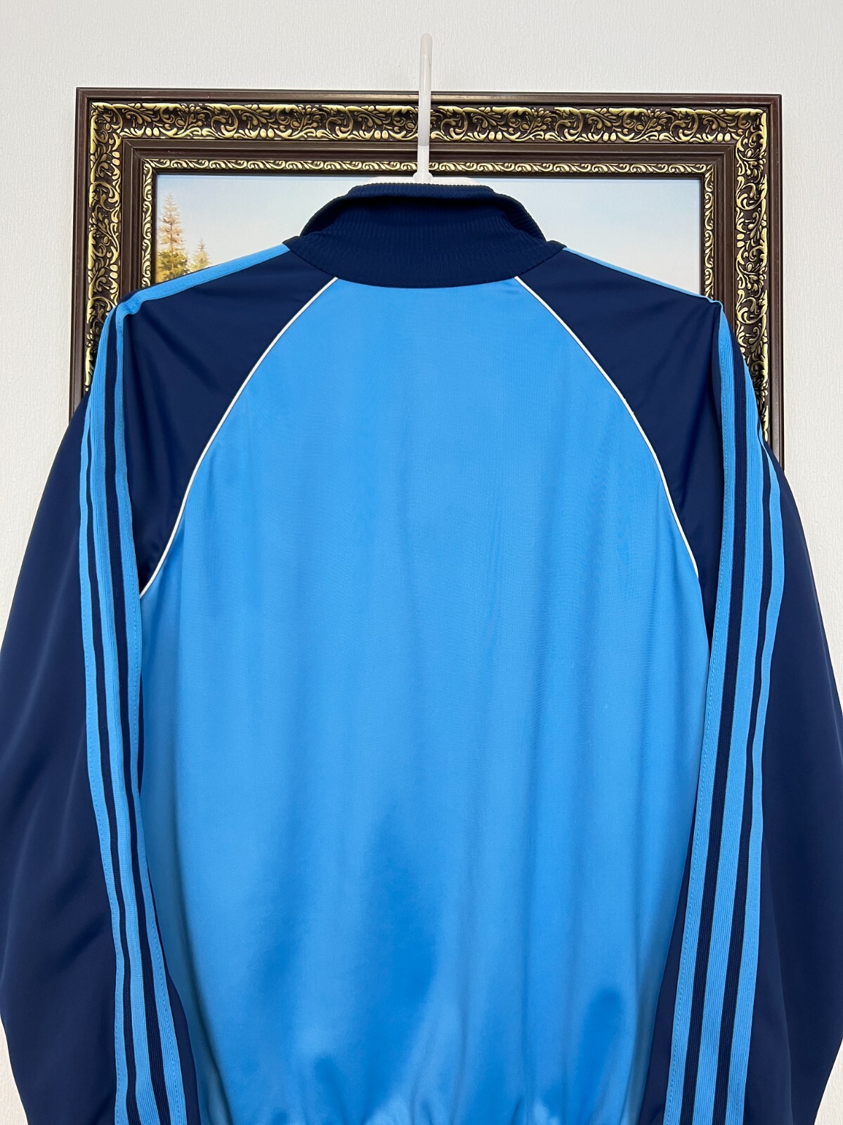 Vintage 80’s West Germany Blue Nylon Jacket Track Top Woman Rare Hype Size M