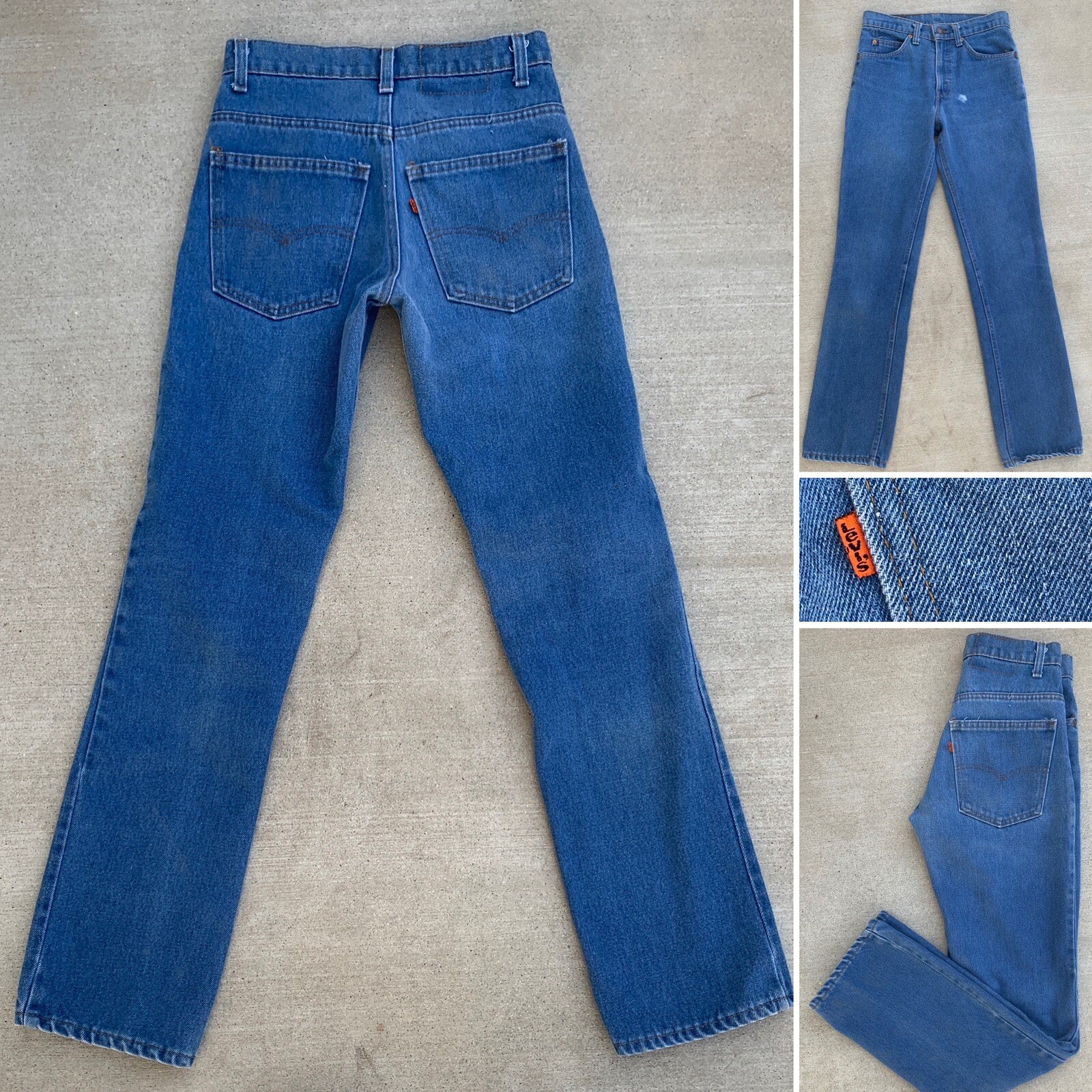 Vintage Levis Orange Tab Jeans 1970s 80s 70s SF 207 28 Waist 31.5 Inseam