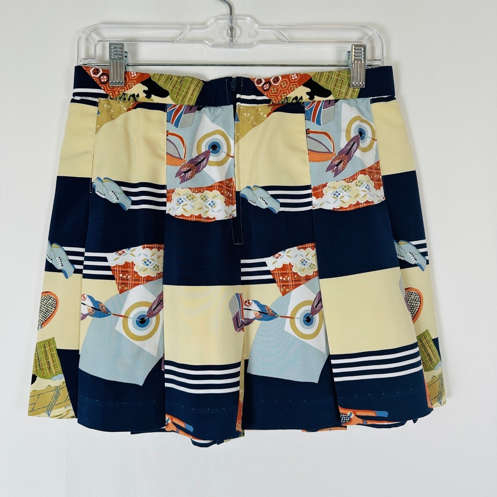 Vintage Marcia Tennis Novelty Print Pleated Mini Skirt 12 Pickleball Resortwear