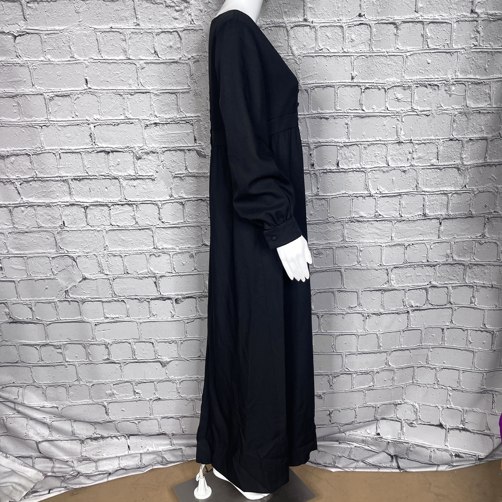 Vintage Modesty Costume Dress No Brand Thick Black Long Puff Sleeve Theatre