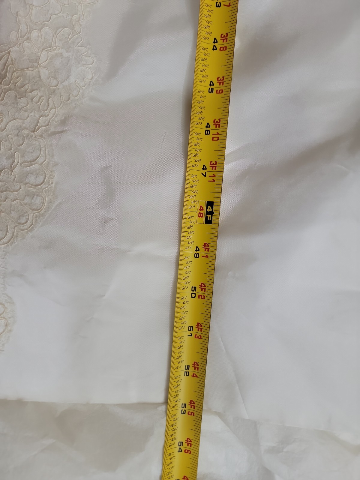 Vintage 1950s Priscilla of Boston White Crisp Taffeta Lace Wedding Dress/As Is