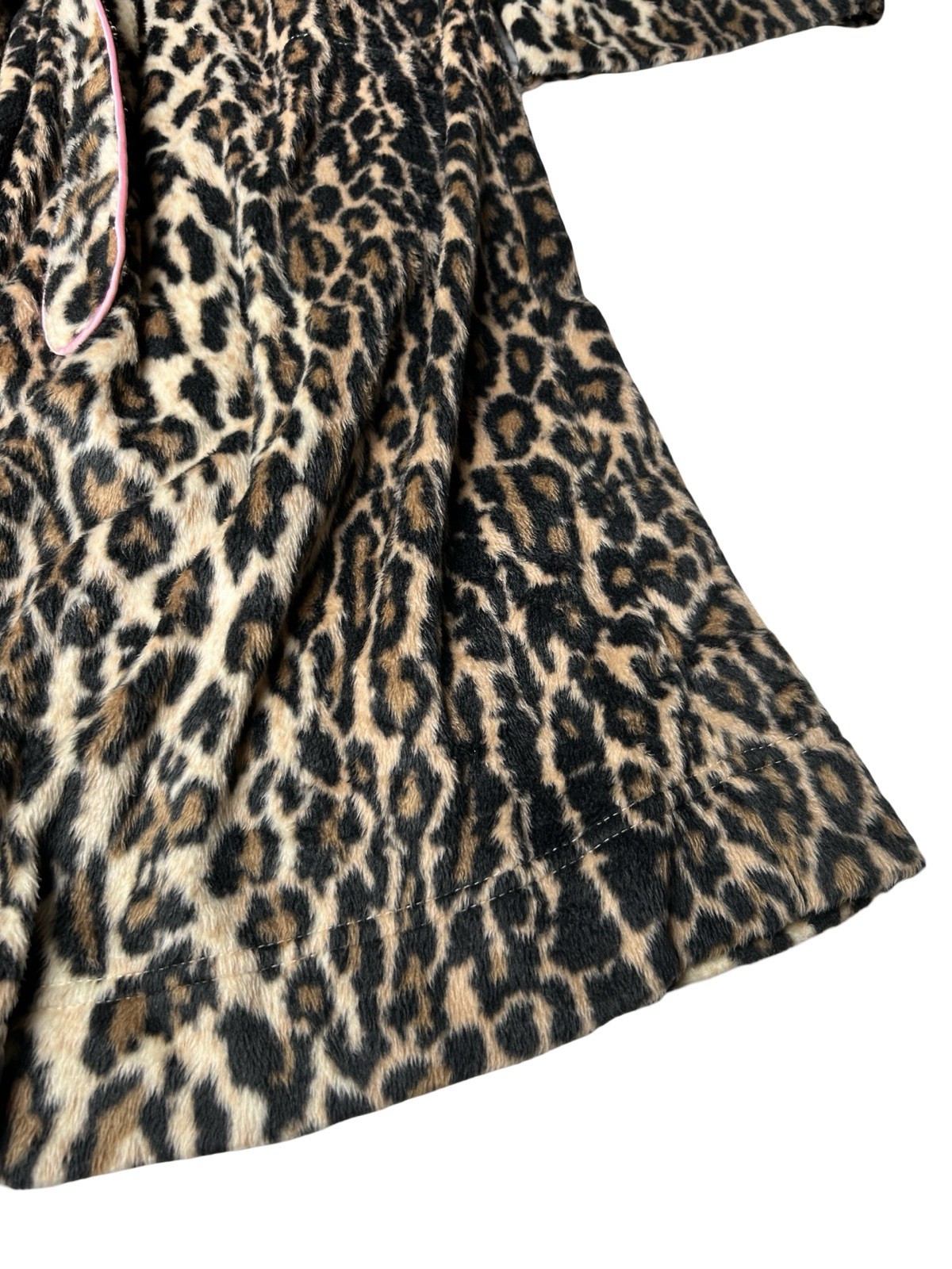 Vintage Nick & Nora Bathrobe Size XL/XXL Brown Pink Leopard Animal Print Belted
