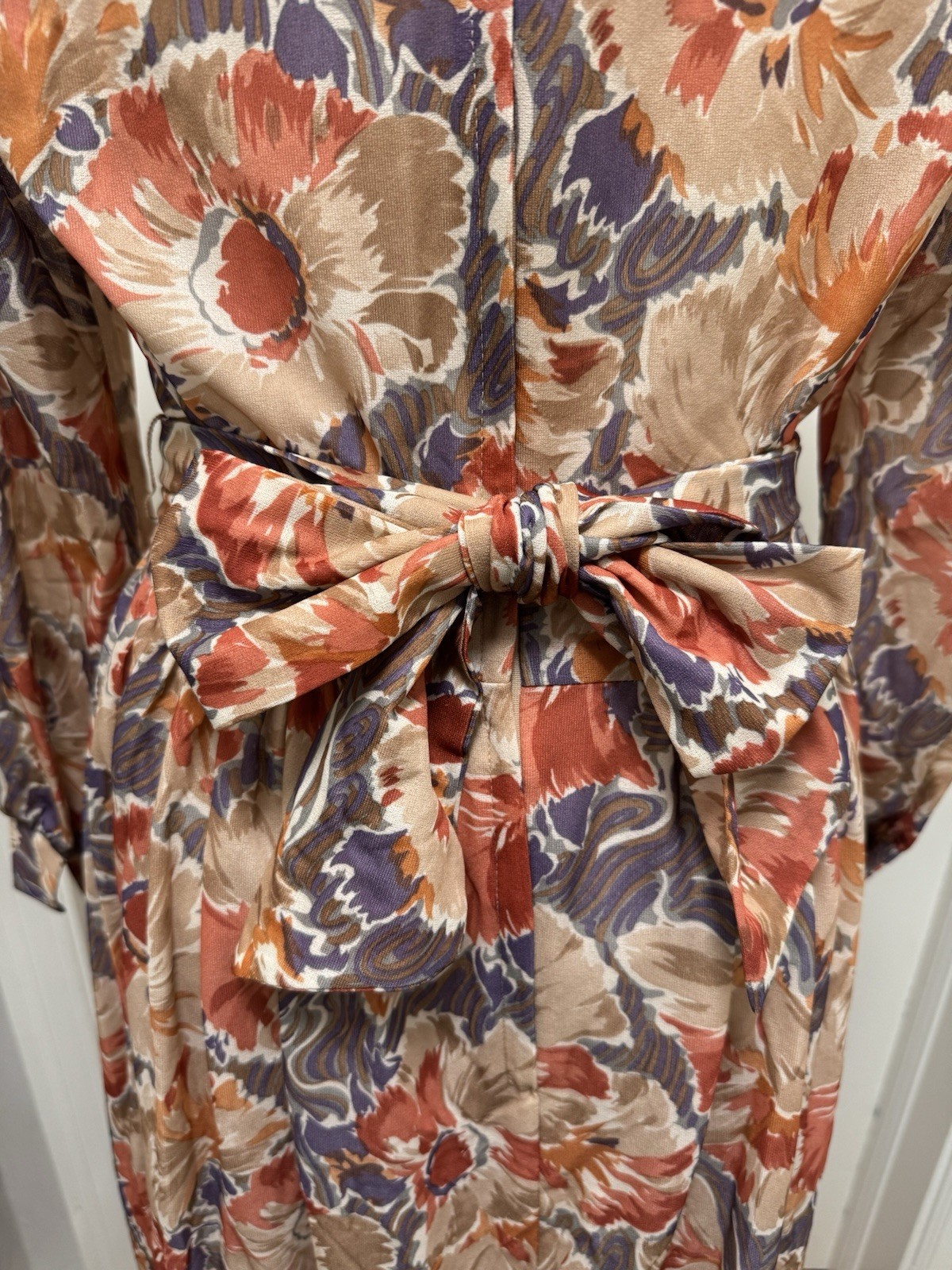 Vintage 70s Bleeker Street Jonathan Logan Floral Maxi Dress ILGWU Union Made 10